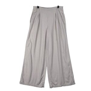 Happily Grey Striped Wide Leg Pants - Gray Size M